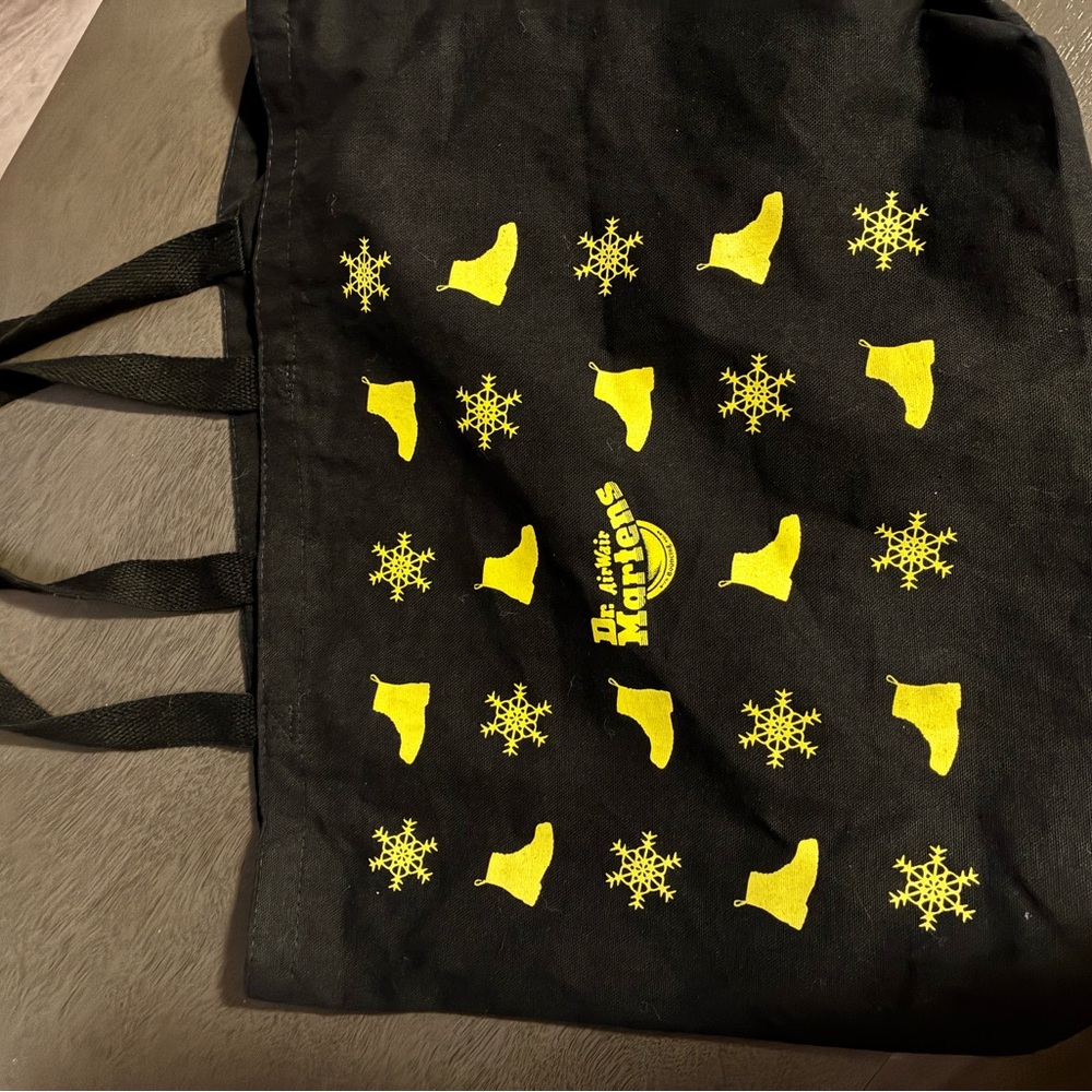 Dr. Martens Black Tote with Yellow Boot Pattern